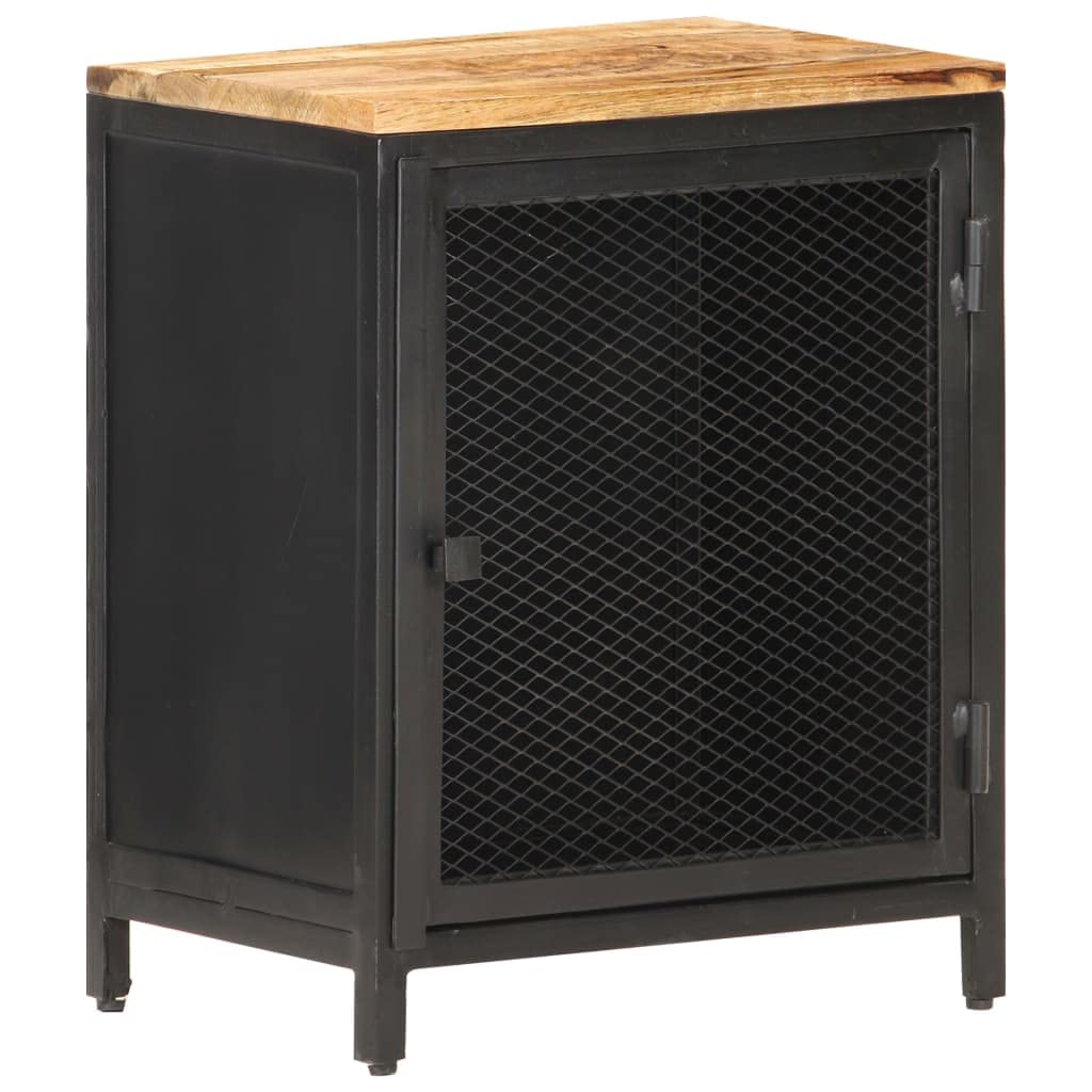 vidaXL Solid Rough Mango Wood Bedside Cabinet Nightstand Bedside Table Bedroom Telephone Stand Living Room Storage Box Home Interior